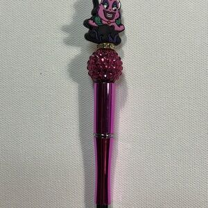 Pink Crystal Pen with Cartoon Topper